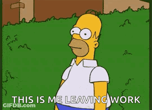 Homer Simpson Standing In Grass Saying This Is Me Leaving Work GIF