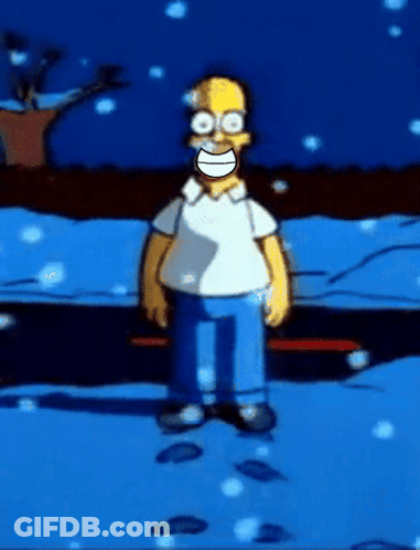 Homer Simpson Standing In Snow GIF