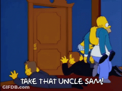 Homer Simpson Standing Next To Man On Floor GIF