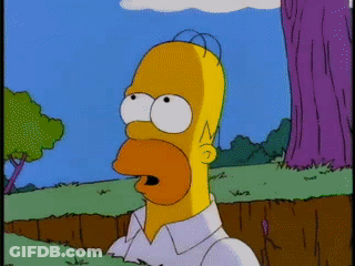 Homer Simpson Standing Next To Woman With Blue Hair GIF