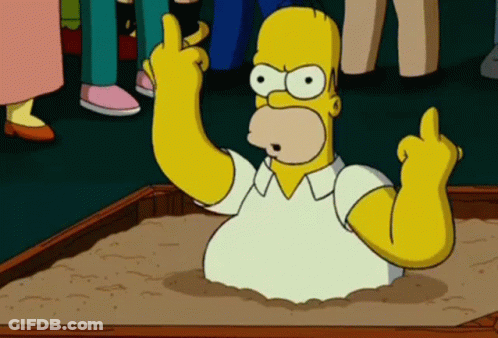 Homer Simpson Sticking Head Out Of Sandbox GIF