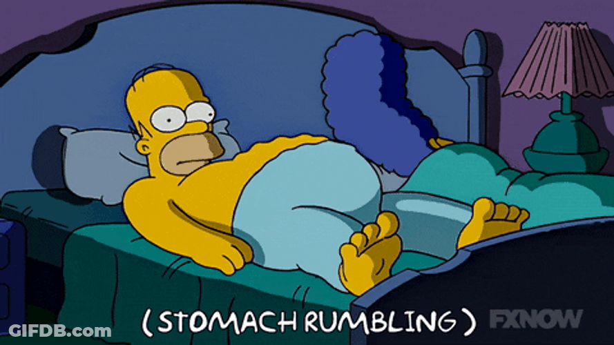 Homer Simpson Stomach Growling While Lying In Bed GIF