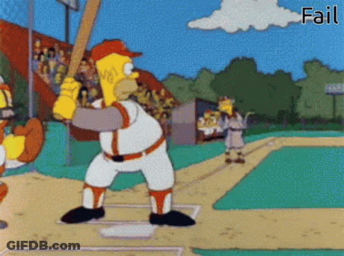 Homer Simpson Swinging Bat Fail GIF