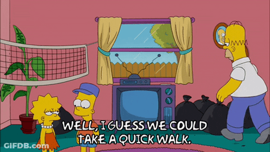 Homer Simpson Take Quick Walking To Think Fast GIF