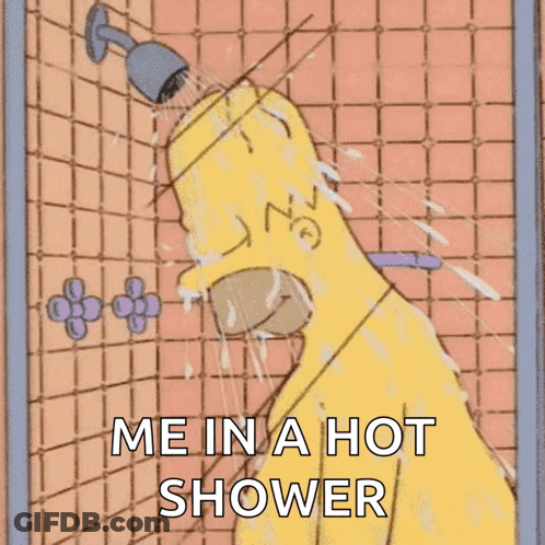 Homer Simpson Taking Shower GIF