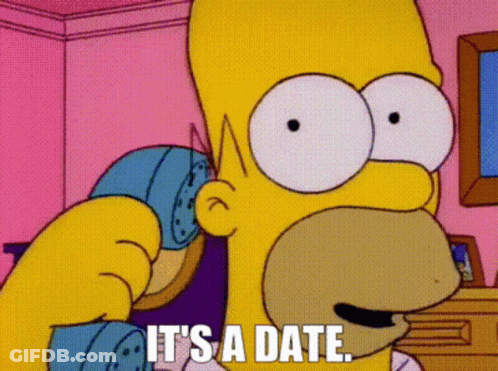 Homer Simpson Talking On Phone Saying It's A Date GIF