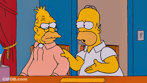 Homer Simpson Talking To Elderly Woman GIF
