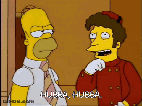 Homer Simpson Talking To Man In Red Jacket GIF