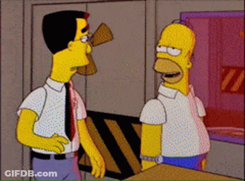 Homer Simpson Talking To Man In White Shirt GIF