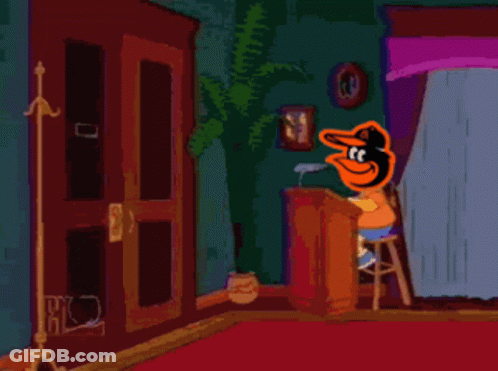 Homer Simpson Talking To Orioles Character GIF