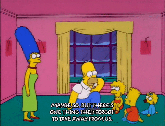 Homer Simpson Telling Maybe So To Kids GIF