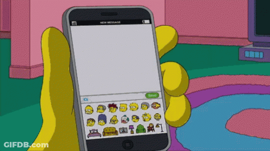 Homer Simpson Texting Emoji GIF