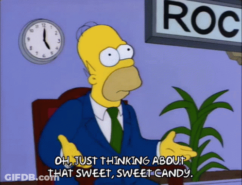 Homer Simpson Thinking About Sweet Sweet Candy GIF