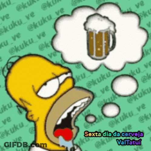 Homer Simpson Thinking Of Beer GIF