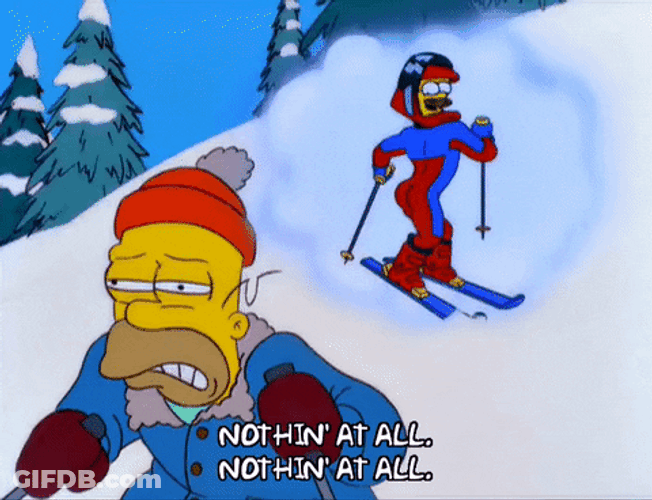 Homer Simpson Thinking While On A Ski GIF
