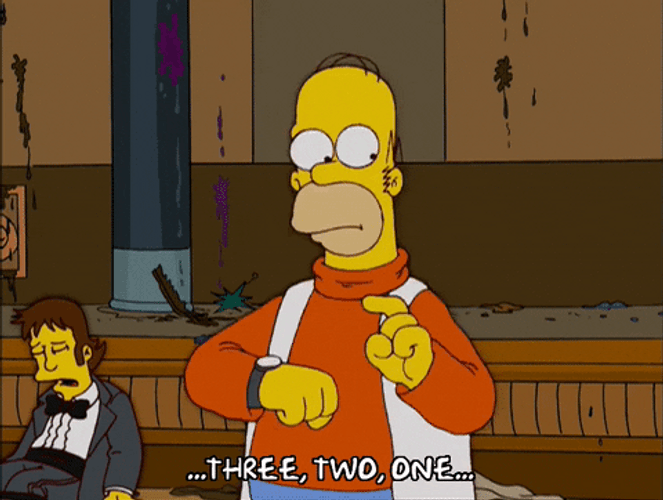 Homer Simpson Three Two One Countdown GIF