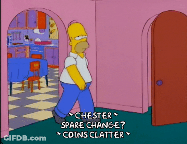 Homer Simpson Throw Spare Change GIF