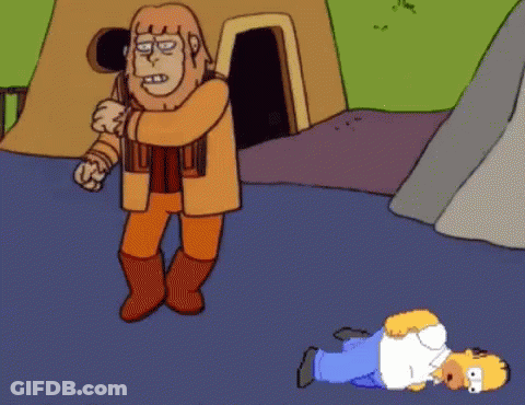 Homer Simpson Tortured By Demon Saying Quiero Todos Los Donuts GIF