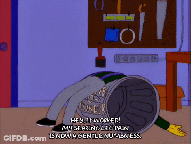 Homer Simpson Trash Bin Back Pain Relief GIF