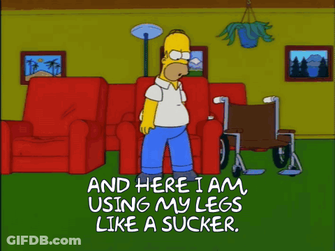 Homer Simpson Using Legs Like A Sucker GIF