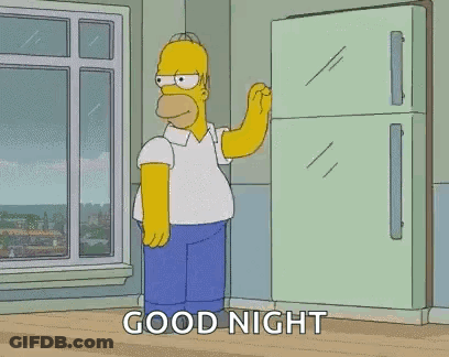 Homer Simpson Waving In Front Of Refrigerator GIF