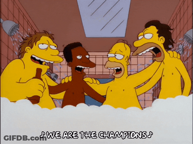 Homer Simpson We Are The Champions GIF