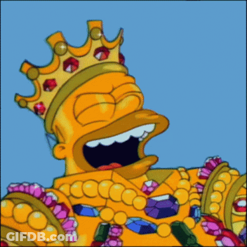 Homer Simpson Wearing Crown And Diamonds GIF