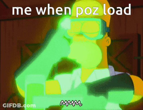 Homer Simpson Wearing Goggles Saying Me When Poz Load GIF
