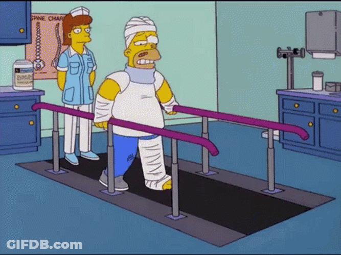 Homer Simpson With A Physical Therapist GIF