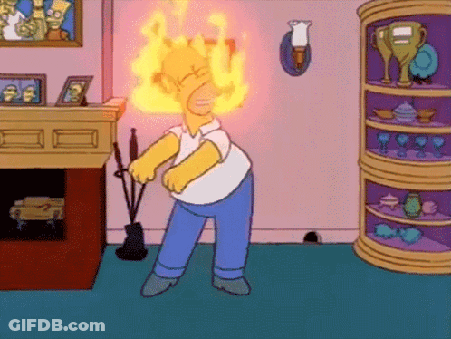 Homer Simpson With Flames GIF