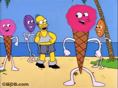 Homer Simpson With Ice Cream Cone People GIF