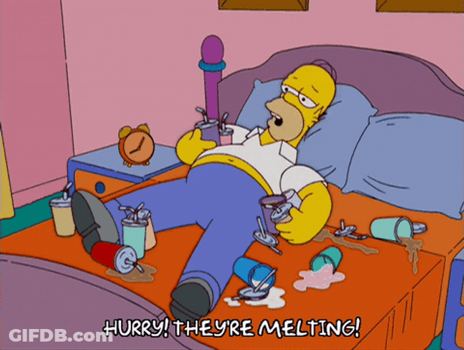 Homer Simpson With Melting Drinks GIF