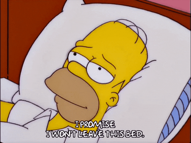 Homer Simpson Won't Leave The Bed GIF