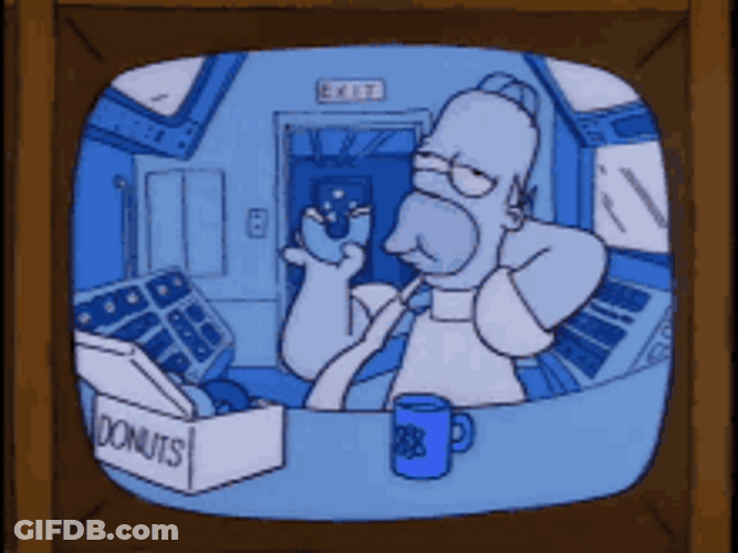 Homer Simpson Working Binge Eating Donut GIF