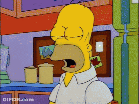 Homer Simpson Yawning In Kitchen GIF