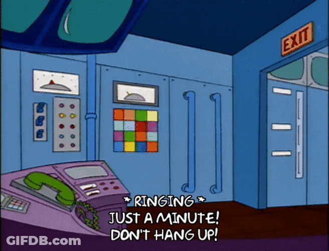 Homer Simpsons Rushing Don't Hang Up Phone GIF