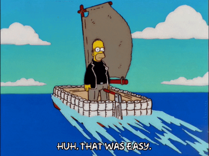 Homer Simpsons Sailing That Was Easy GIF
