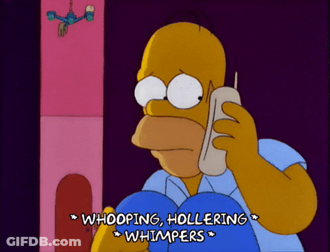 Homer Simpsons Scared Hollering GIF