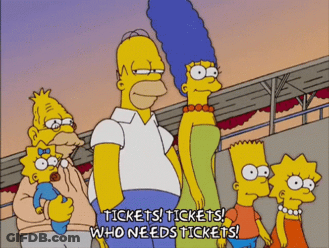 Homer Simpsons Selling Tickets GIF