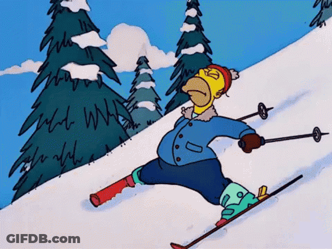Homer Simpsons Skiing Crying GIF