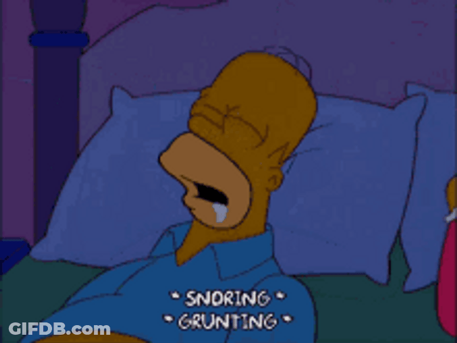 Homer Simpsons Snoring Beside Marge GIF