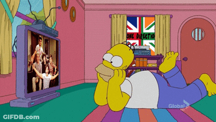 Homer Simpsons Watching TV GIF