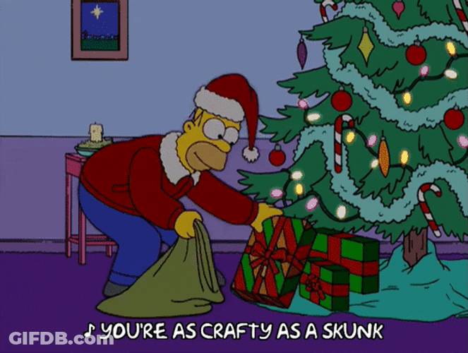 Homer Stealing Presents GIF