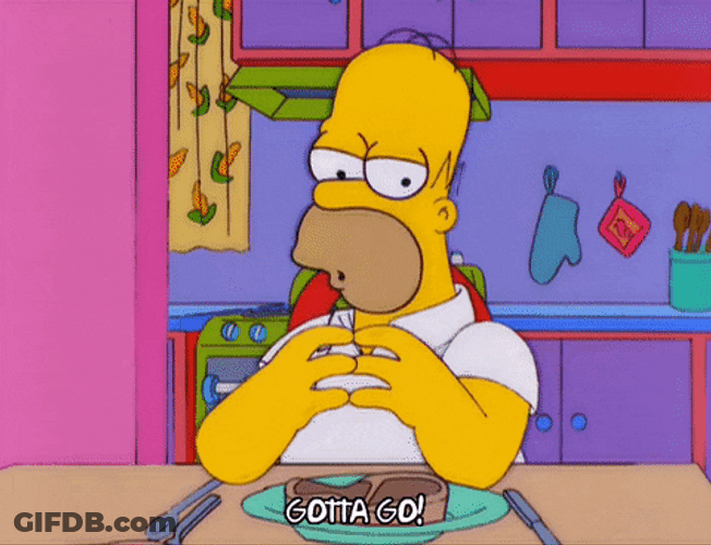 Homer Stealing Steak GIF