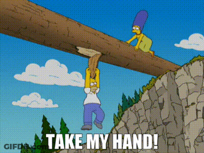 Homer Take My Strong Hand Marge GIF