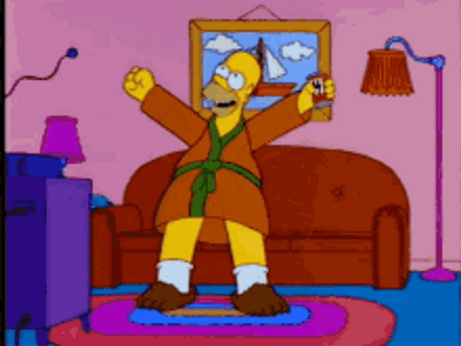 Homer Woohoo Dancing And Celebrating GIF