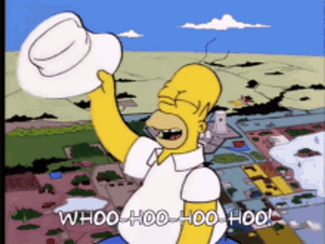 Homer Woohoo Enjoys Riding The Rocket GIF