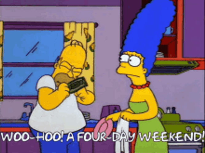 Homer Woohoo Four-Day Weekend GIF
