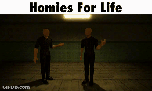 Homies For Life Video Game Shaking Hands GIF