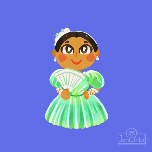 Honduras Girl Hand Fan GIF